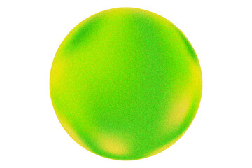Vintage glowing circle with grain texture, 3d fresh green sphere or bubble. Light green round shape isolated design asset. Perfect for presentation, social media, web, logo design, transparent PNG