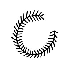 Fir branch in doodle style, simple.