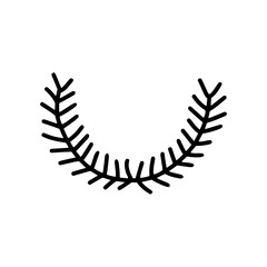 Fir branch in doodle style, simple.