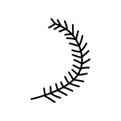 Fir branch in doodle style, simple.