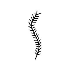 Fir branch in doodle style, simple.
