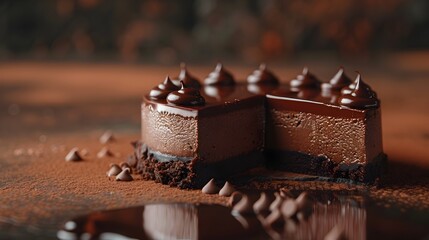 Decadent Chocolate Cheesecake with Smooth Ganache Topping and Chocolate Cookie Crust