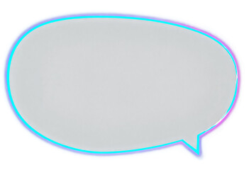 Blue speech bubble on a transparent background