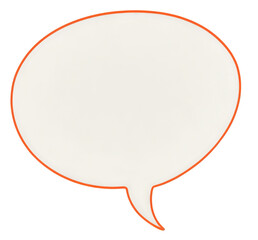 Fototapeta premium Orange outline speech bubble on transparent background