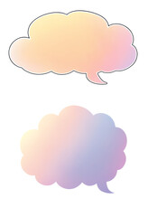 Obraz premium Pink Cloud Speech Bubbles on a transparent background