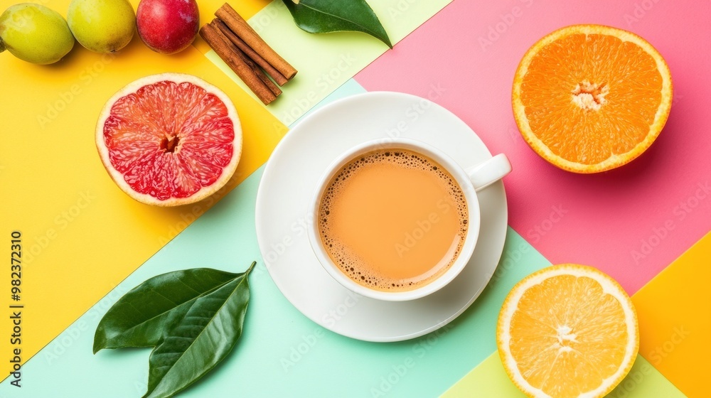 Poster A Cup of Tea and Citrus Fruits