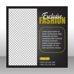 Fashion sale social post template. Urban fashion social media post design template.