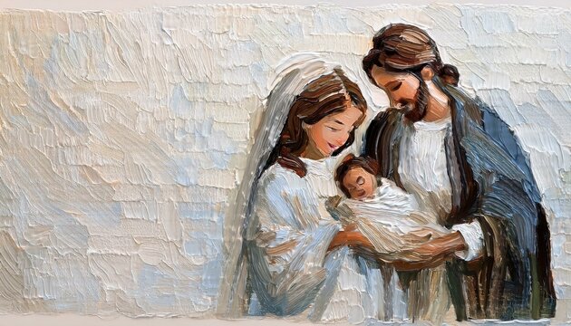 high quality wallpaper christmas theme, baby jesus, mary and joseph in the cave.