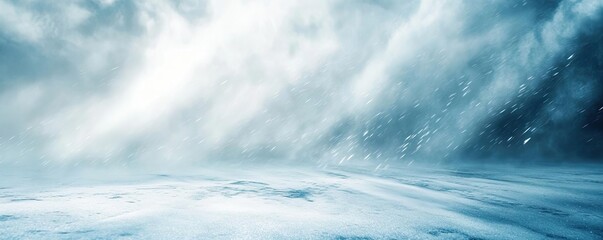 Fototapeta premium A serene winter landscape showcasing snow and gentle wind, creating a tranquil and cold atmosphere, perfect for winter themes.