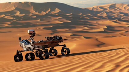 Fototapeta premium A desert landscape on Earth showcasing sand and heat elements