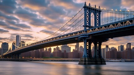 Fototapeta premium Manhattan Bridge at Dusk
