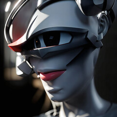 Fototapeta premium Cyber 3D Style Futuristic Cyber 3D Art Innovative Metallic and Abstract Cyber Designs