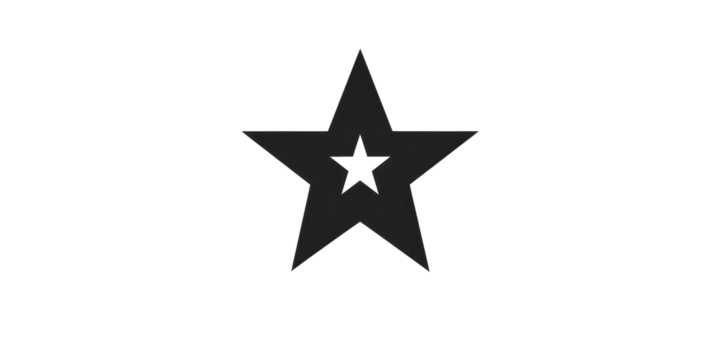A black star with a white outline