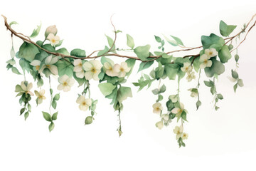 Delicate floral garland watercolor art