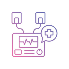 Defibrillator vector icon stock illustration