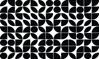 Black and white abstract background geometric bauhaus pattern