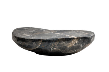 Stylish black stone coffee table showcasing modern design and smooth curves in a contemporary interior setting.