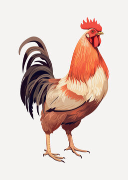 Colorful rooster illustration artwork