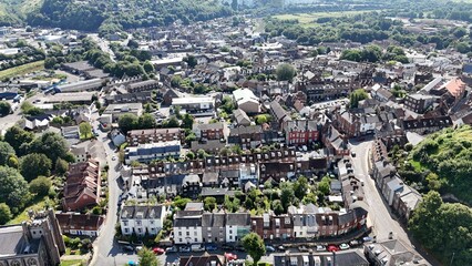 Streets and houses Lewes town East Sussex UK drone,aerial  . © Air Video UK 