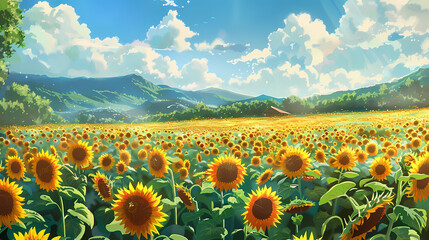 Obraz premium Sunflower field