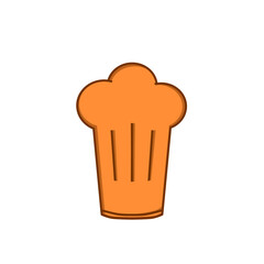 Doodle chef uniform hat Icon illustration cartoon cook on transparent background that can be use for background, slide view, social media, sticker, scrapbook and etc. | Aesthetic with orange color