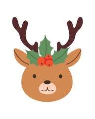 Snow Globe, Christmas glass ball isolated on white background. Cute flat style, vector illustration