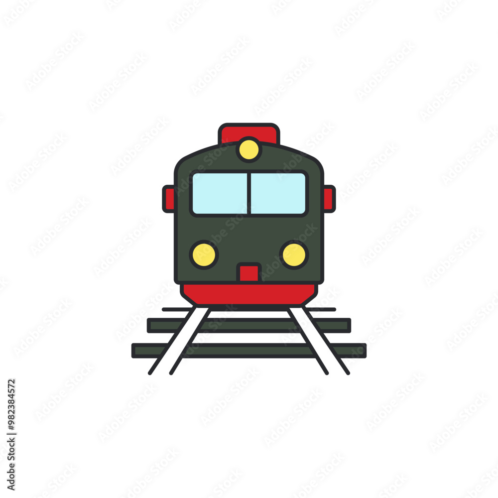 Poster train icon. ancient train front view symbol template for graphic and web design collection logo vect