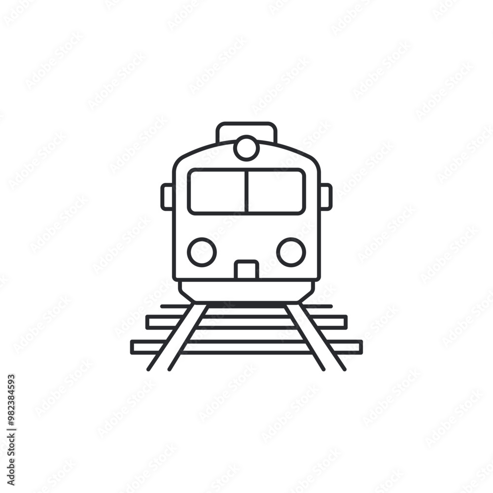 Poster Train icon. ancient train front view symbol template for graphic and web design collection logo vector illustration