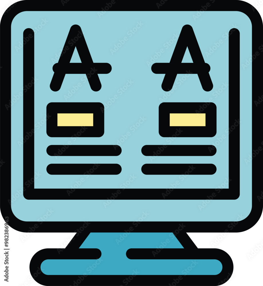 Poster desktop computer displaying a web design interface, symbolizing online education and digital learnin