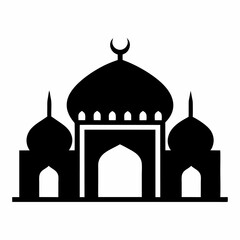Black silhouette mosque vector illustration