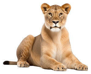 Obraz premium PNG Lioness wildlife sitting mammal.