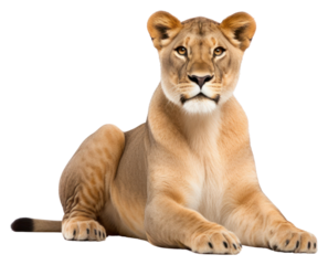 PNG Lioness wildlife sitting mammal.