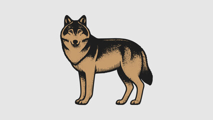 a wolf on a gray background. Can be used as a logo, icon or emblem.