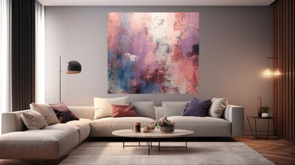 Abstract Painting in Modern Living Room