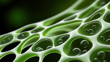 
Microscopic view of xylem and phloem cells in a plant stem, with intricate details of their tubular structures