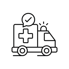 Ambulance vector icon stock illustration