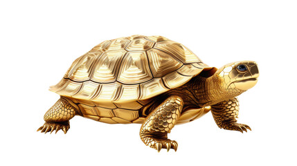 gold turtle zodiac isolated on white