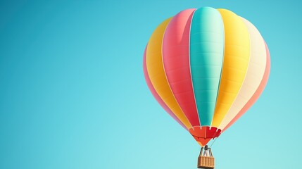 Obraz premium Vibrant Balloon Inflation in Morning Light, Blue Sky