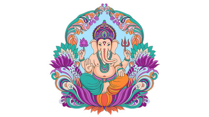 Fototapeta premium Ganesh ji on transparent background, Generative ai.