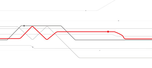 Railway transport. Railroad bridge. Outline abstract illustration for your project. Lines image on white background. Vector design art