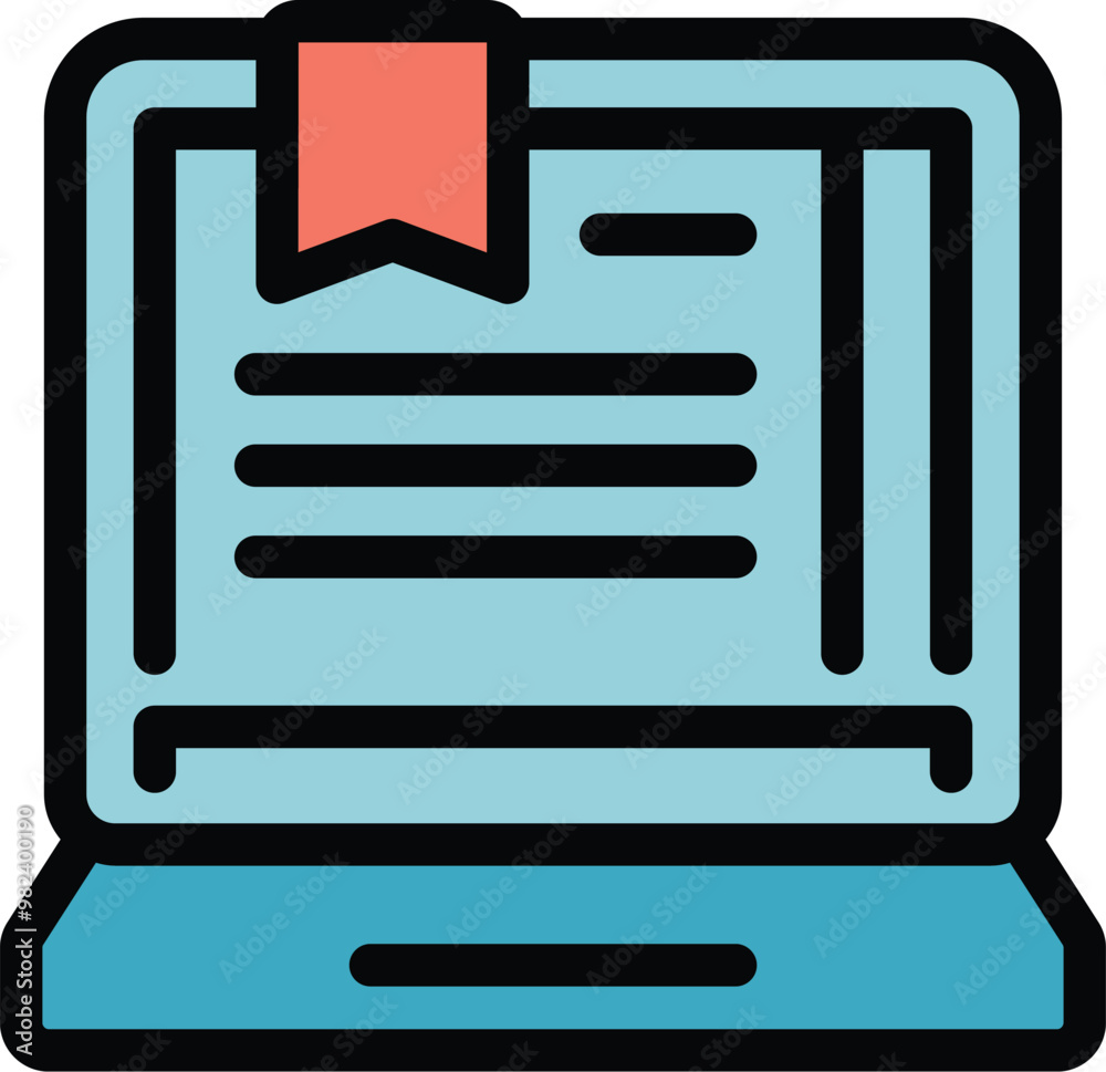 Poster laptop displaying a bookmarked webpage, symbolizing efficient web browsing and information managemen