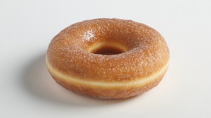 Delicious Sugar Coated Donut on White Background