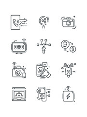 Fototapeta premium On demand service,pen toll,Process, set of icons for web design, vector illustration