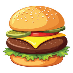 hamburger on white background