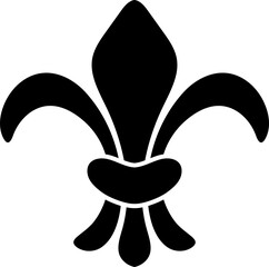 Fleur de lis hand drawn icon silhouette isolated on transparent background