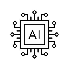 AI microchip technology icon