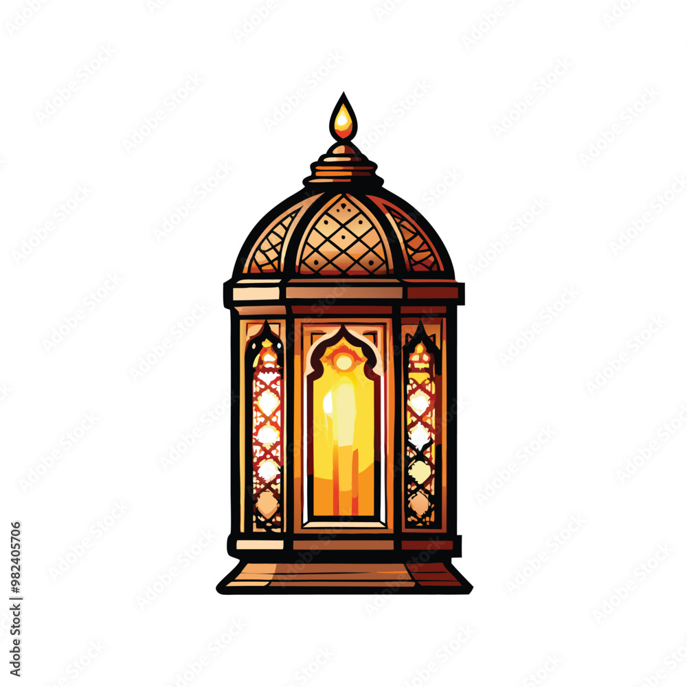 Wall mural generate a realistic vector illustration of a ramadan lantern, also known as a fanous, with intricat