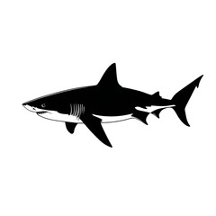Obraz premium Shark Silhouette Vector Illustration on white background 