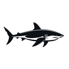 Obraz premium Shark Silhouette Illustration on white background