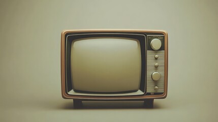 A vintage television with a blank screen.